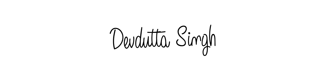 How to make Devdutta Singh name signature. Use Angelique-Rose-font-FFP style for creating short signs online. This is the latest handwritten sign. Devdutta Singh signature style 5 images and pictures png