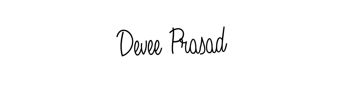 Devee Prasad stylish signature style. Best Handwritten Sign (Angelique-Rose-font-FFP) for my name. Handwritten Signature Collection Ideas for my name Devee Prasad. Devee Prasad signature style 5 images and pictures png