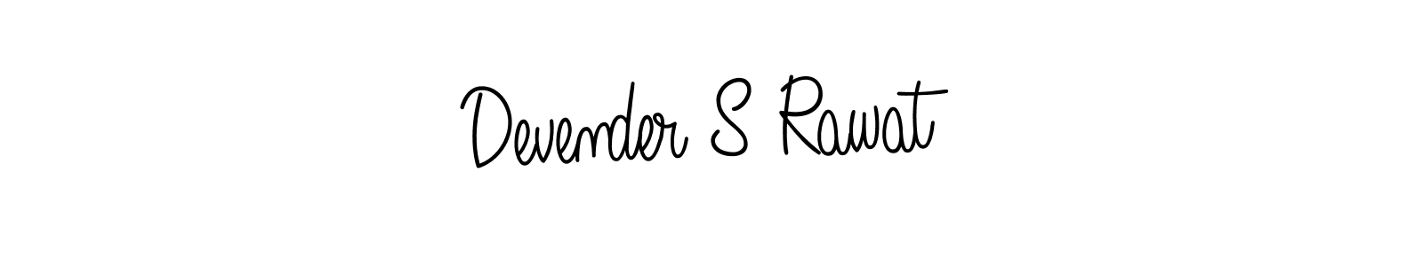 How to make Devender S Rawat name signature. Use Angelique-Rose-font-FFP style for creating short signs online. This is the latest handwritten sign. Devender S Rawat signature style 5 images and pictures png