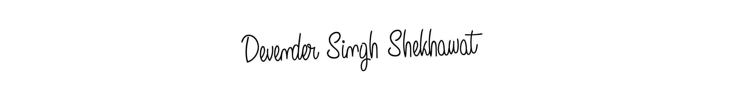 Make a beautiful signature design for name Devender Singh Shekhawat. With this signature (Angelique-Rose-font-FFP) style, you can create a handwritten signature for free. Devender Singh Shekhawat signature style 5 images and pictures png