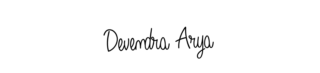 You should practise on your own different ways (Angelique-Rose-font-FFP) to write your name (Devendra Arya) in signature. don't let someone else do it for you. Devendra Arya signature style 5 images and pictures png