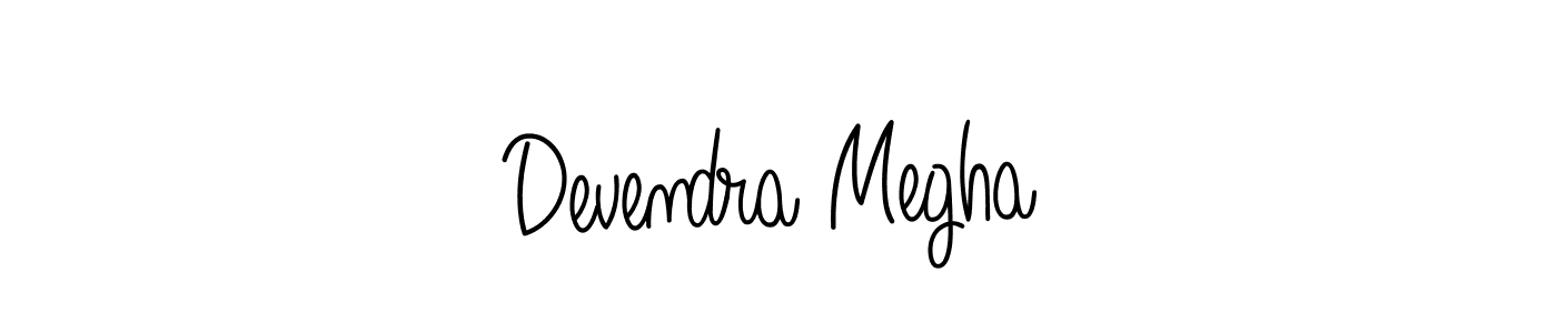 How to make Devendra Megha name signature. Use Angelique-Rose-font-FFP style for creating short signs online. This is the latest handwritten sign. Devendra Megha signature style 5 images and pictures png