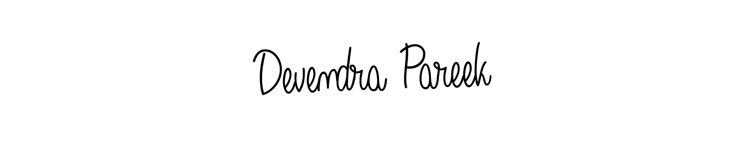 How to make Devendra Pareek name signature. Use Angelique-Rose-font-FFP style for creating short signs online. This is the latest handwritten sign. Devendra Pareek signature style 5 images and pictures png