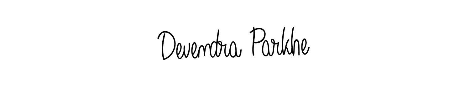 The best way (Angelique-Rose-font-FFP) to make a short signature is to pick only two or three words in your name. The name Devendra Parkhe include a total of six letters. For converting this name. Devendra Parkhe signature style 5 images and pictures png