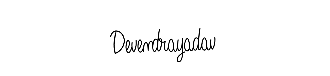 Make a beautiful signature design for name Devendrayadav. With this signature (Angelique-Rose-font-FFP) style, you can create a handwritten signature for free. Devendrayadav signature style 5 images and pictures png