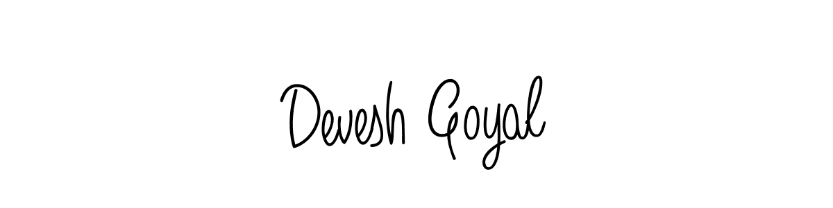 You should practise on your own different ways (Angelique-Rose-font-FFP) to write your name (Devesh Goyal) in signature. don't let someone else do it for you. Devesh Goyal signature style 5 images and pictures png