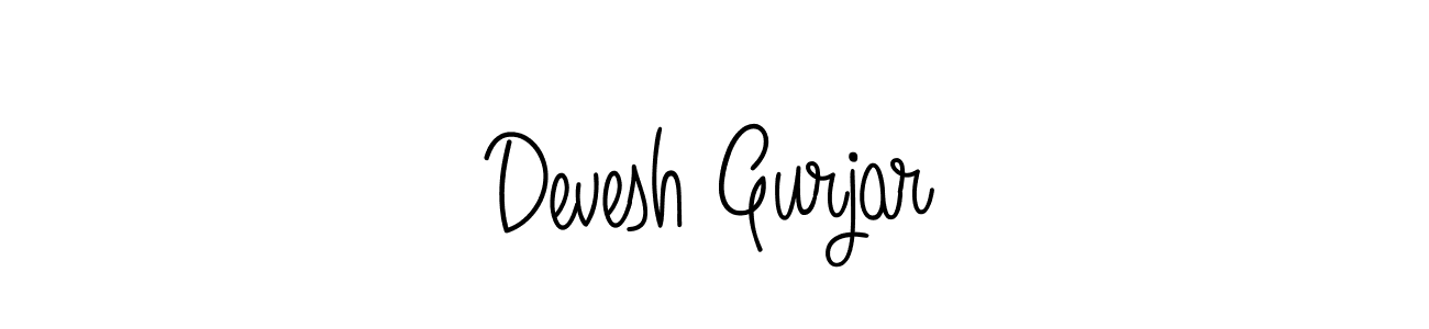 Devesh Gurjar stylish signature style. Best Handwritten Sign (Angelique-Rose-font-FFP) for my name. Handwritten Signature Collection Ideas for my name Devesh Gurjar. Devesh Gurjar signature style 5 images and pictures png