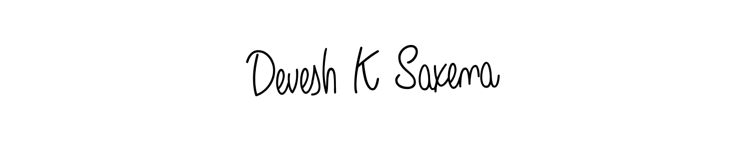 Also we have Devesh K Saxena name is the best signature style. Create professional handwritten signature collection using Angelique-Rose-font-FFP autograph style. Devesh K Saxena signature style 5 images and pictures png
