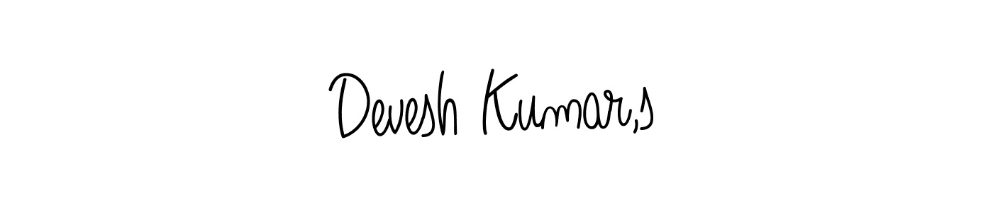 How to Draw Devesh Kumar,s signature style? Angelique-Rose-font-FFP is a latest design signature styles for name Devesh Kumar,s. Devesh Kumar,s signature style 5 images and pictures png