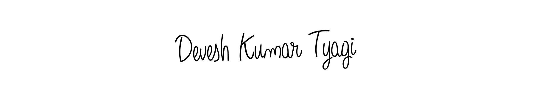 You should practise on your own different ways (Angelique-Rose-font-FFP) to write your name (Devesh Kumar Tyagi) in signature. don't let someone else do it for you. Devesh Kumar Tyagi signature style 5 images and pictures png