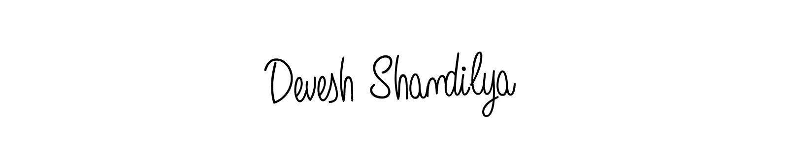 Make a beautiful signature design for name Devesh Shandilya. With this signature (Angelique-Rose-font-FFP) style, you can create a handwritten signature for free. Devesh Shandilya signature style 5 images and pictures png