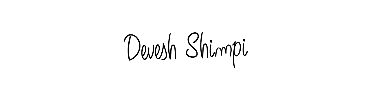 You should practise on your own different ways (Angelique-Rose-font-FFP) to write your name (Devesh Shimpi) in signature. don't let someone else do it for you. Devesh Shimpi signature style 5 images and pictures png