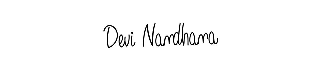 The best way (Angelique-Rose-font-FFP) to make a short signature is to pick only two or three words in your name. The name Devi Nandhana include a total of six letters. For converting this name. Devi Nandhana signature style 5 images and pictures png