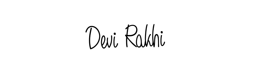 Make a beautiful signature design for name Devi Rakhi. With this signature (Angelique-Rose-font-FFP) style, you can create a handwritten signature for free. Devi Rakhi signature style 5 images and pictures png