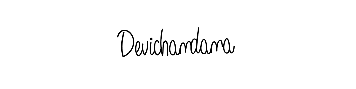 Create a beautiful signature design for name Devichandana. With this signature (Angelique-Rose-font-FFP) fonts, you can make a handwritten signature for free. Devichandana signature style 5 images and pictures png