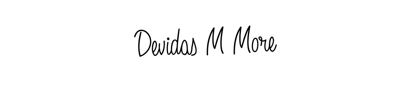 How to make Devidas M More name signature. Use Angelique-Rose-font-FFP style for creating short signs online. This is the latest handwritten sign. Devidas M More signature style 5 images and pictures png