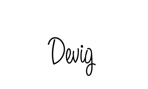 Make a beautiful signature design for name Devig. With this signature (Angelique-Rose-font-FFP) style, you can create a handwritten signature for free. Devig signature style 5 images and pictures png