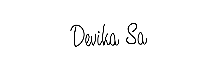 How to make Devika Sa name signature. Use Angelique-Rose-font-FFP style for creating short signs online. This is the latest handwritten sign. Devika Sa signature style 5 images and pictures png