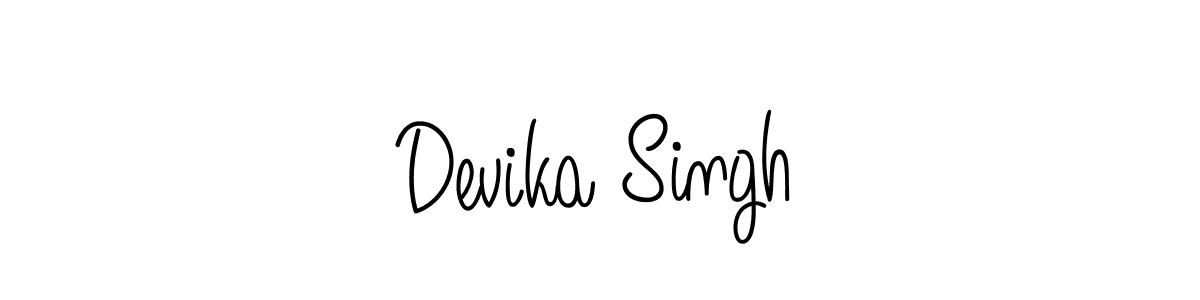 You should practise on your own different ways (Angelique-Rose-font-FFP) to write your name (Devika Singh) in signature. don't let someone else do it for you. Devika Singh signature style 5 images and pictures png
