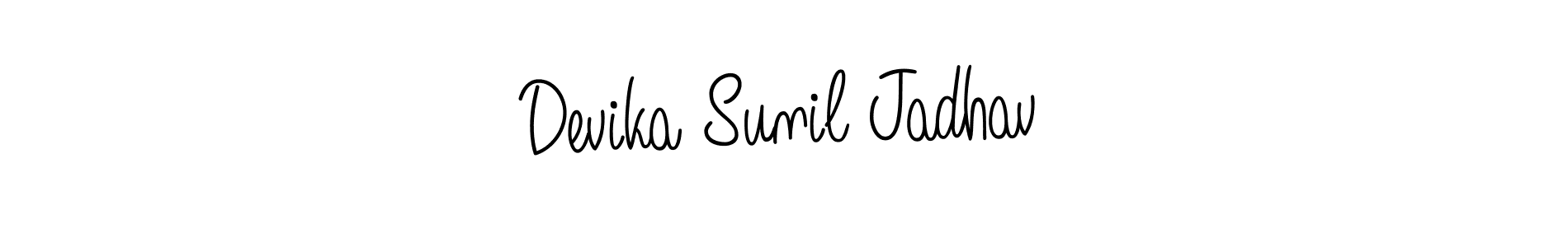 Angelique-Rose-font-FFP is a professional signature style that is perfect for those who want to add a touch of class to their signature. It is also a great choice for those who want to make their signature more unique. Get Devika Sunil Jadhav name to fancy signature for free. Devika Sunil Jadhav signature style 5 images and pictures png