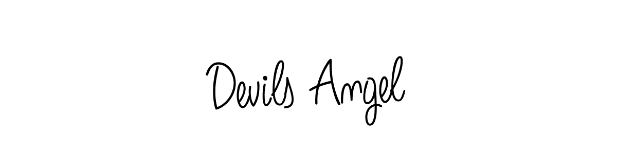 Use a signature maker to create a handwritten signature online. With this signature software, you can design (Angelique-Rose-font-FFP) your own signature for name Devils Angel. Devils Angel signature style 5 images and pictures png
