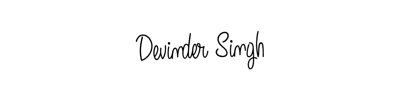 Make a beautiful signature design for name Devinder Singh. With this signature (Angelique-Rose-font-FFP) style, you can create a handwritten signature for free. Devinder Singh signature style 5 images and pictures png