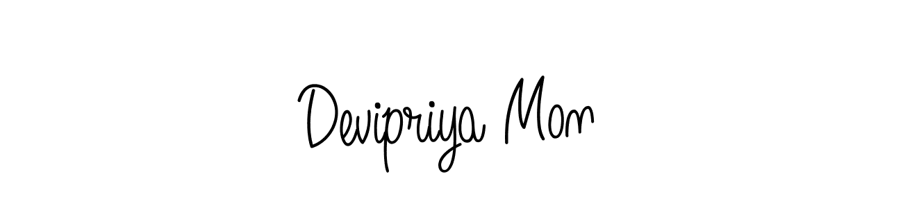 Make a beautiful signature design for name Devipriya Mon. With this signature (Angelique-Rose-font-FFP) style, you can create a handwritten signature for free. Devipriya Mon signature style 5 images and pictures png