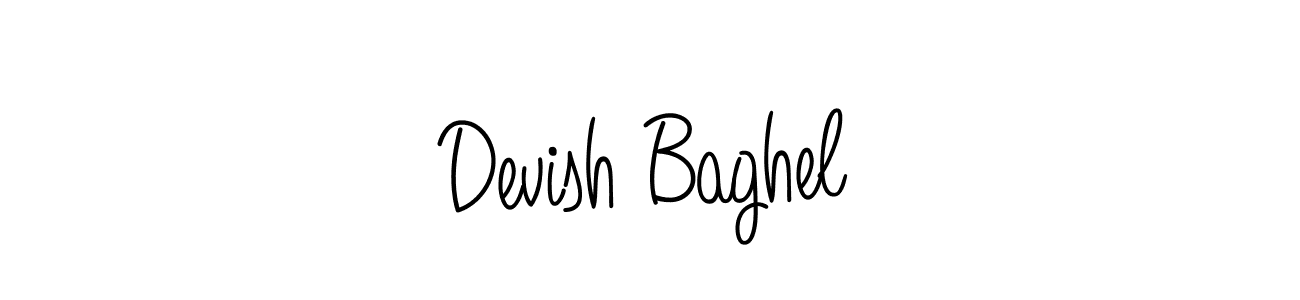 How to make Devish Baghel name signature. Use Angelique-Rose-font-FFP style for creating short signs online. This is the latest handwritten sign. Devish Baghel signature style 5 images and pictures png