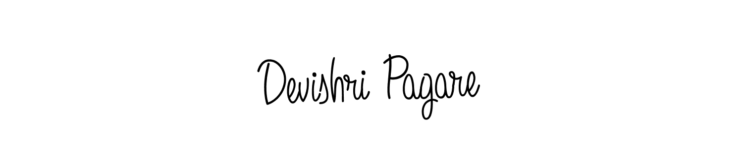 The best way (Angelique-Rose-font-FFP) to make a short signature is to pick only two or three words in your name. The name Devishri Pagare include a total of six letters. For converting this name. Devishri Pagare signature style 5 images and pictures png