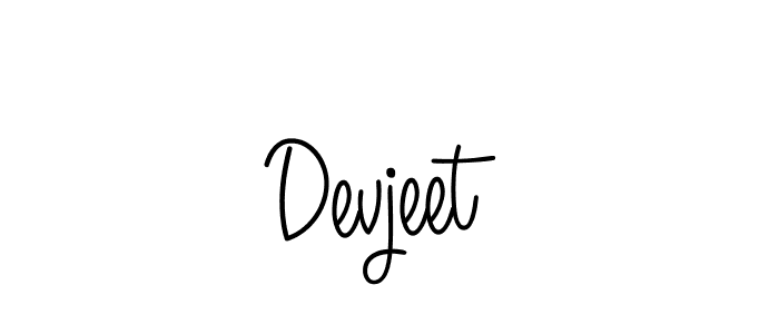 Make a beautiful signature design for name Devjeet. With this signature (Angelique-Rose-font-FFP) style, you can create a handwritten signature for free. Devjeet signature style 5 images and pictures png