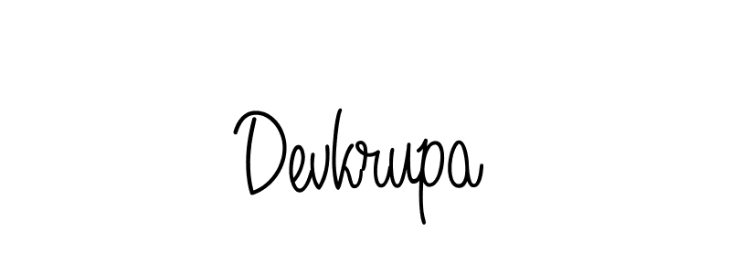 Create a beautiful signature design for name Devkrupa. With this signature (Angelique-Rose-font-FFP) fonts, you can make a handwritten signature for free. Devkrupa signature style 5 images and pictures png