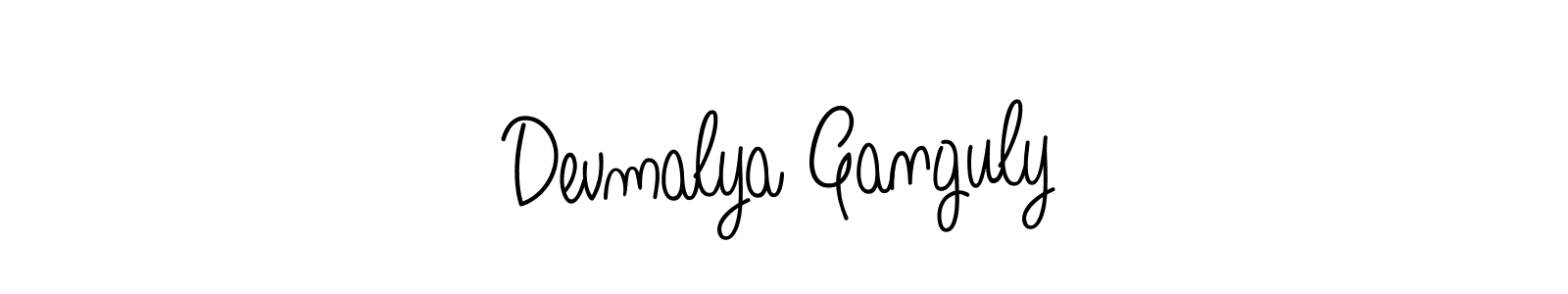 How to make Devmalya Ganguly name signature. Use Angelique-Rose-font-FFP style for creating short signs online. This is the latest handwritten sign. Devmalya Ganguly signature style 5 images and pictures png