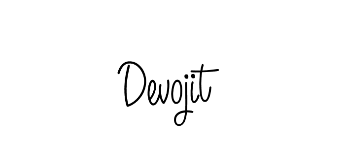 Make a beautiful signature design for name Devojit. With this signature (Angelique-Rose-font-FFP) style, you can create a handwritten signature for free. Devojit signature style 5 images and pictures png