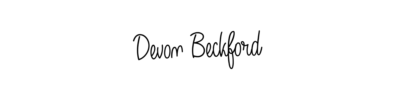 How to make Devon Beckford signature? Angelique-Rose-font-FFP is a professional autograph style. Create handwritten signature for Devon Beckford name. Devon Beckford signature style 5 images and pictures png