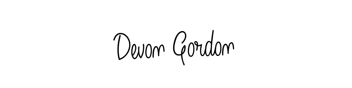 Use a signature maker to create a handwritten signature online. With this signature software, you can design (Angelique-Rose-font-FFP) your own signature for name Devon Gordon. Devon Gordon signature style 5 images and pictures png