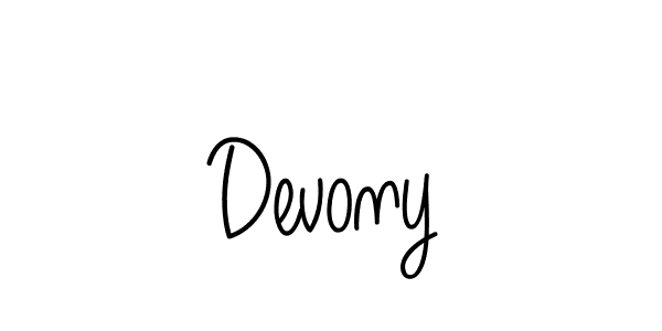You should practise on your own different ways (Angelique-Rose-font-FFP) to write your name (Devony) in signature. don't let someone else do it for you. Devony signature style 5 images and pictures png