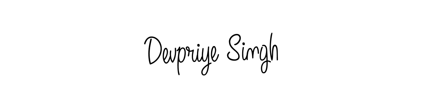 Use a signature maker to create a handwritten signature online. With this signature software, you can design (Angelique-Rose-font-FFP) your own signature for name Devpriye Singh. Devpriye Singh signature style 5 images and pictures png
