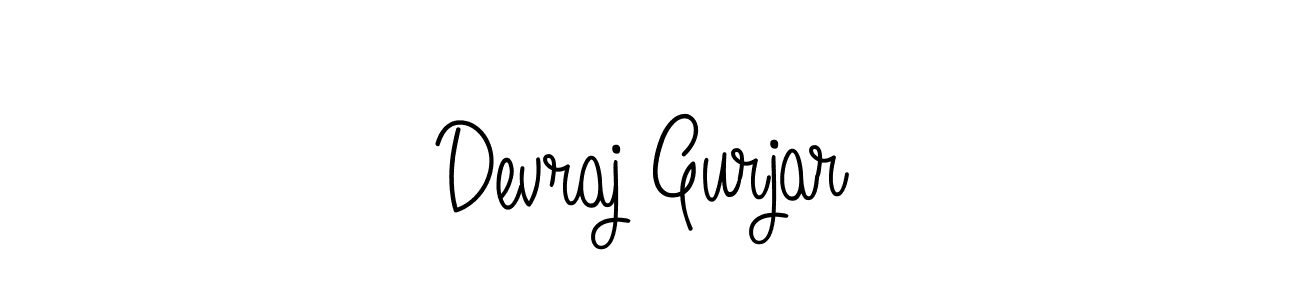 The best way (Angelique-Rose-font-FFP) to make a short signature is to pick only two or three words in your name. The name Devraj Gurjar include a total of six letters. For converting this name. Devraj Gurjar signature style 5 images and pictures png