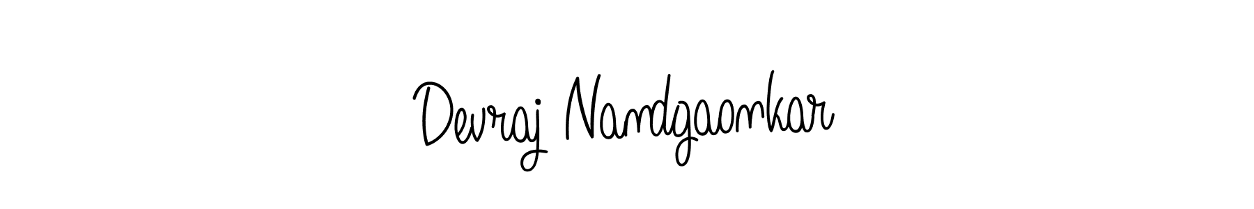 Make a beautiful signature design for name Devraj Nandgaonkar. With this signature (Angelique-Rose-font-FFP) style, you can create a handwritten signature for free. Devraj Nandgaonkar signature style 5 images and pictures png