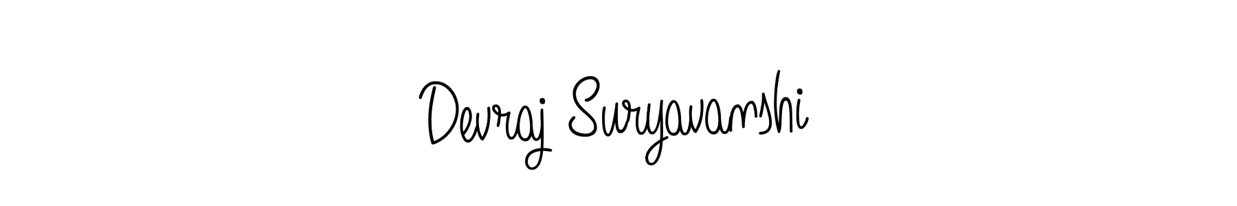 Use a signature maker to create a handwritten signature online. With this signature software, you can design (Angelique-Rose-font-FFP) your own signature for name Devraj Suryavanshi. Devraj Suryavanshi signature style 5 images and pictures png