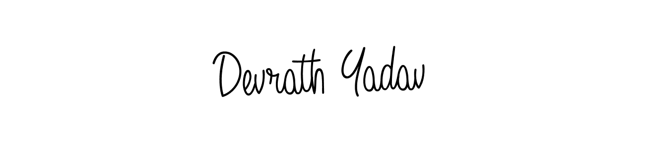 Use a signature maker to create a handwritten signature online. With this signature software, you can design (Angelique-Rose-font-FFP) your own signature for name Devrath Yadav. Devrath Yadav signature style 5 images and pictures png