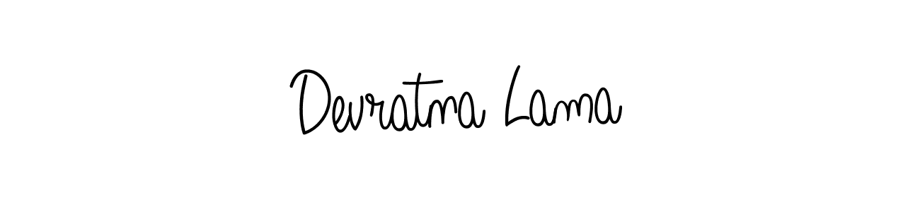 Devratna Lama stylish signature style. Best Handwritten Sign (Angelique-Rose-font-FFP) for my name. Handwritten Signature Collection Ideas for my name Devratna Lama. Devratna Lama signature style 5 images and pictures png