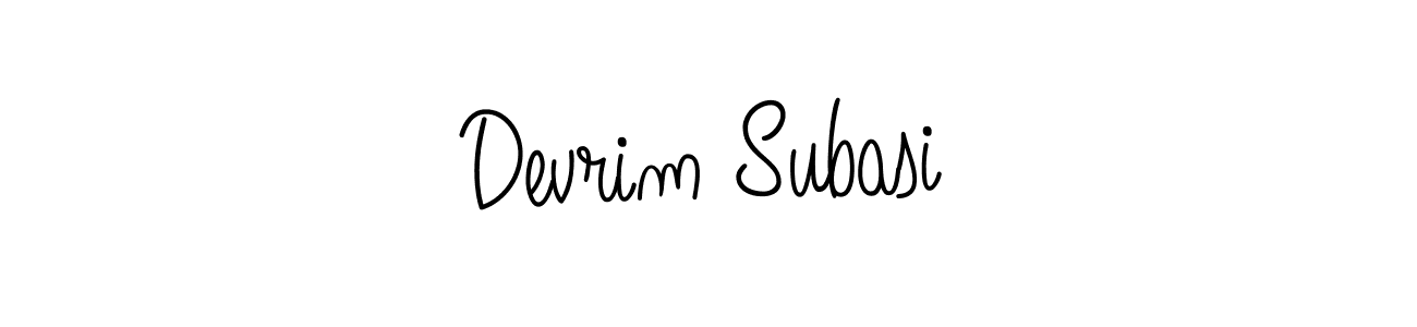 The best way (Angelique-Rose-font-FFP) to make a short signature is to pick only two or three words in your name. The name Devrim Subasi include a total of six letters. For converting this name. Devrim Subasi signature style 5 images and pictures png