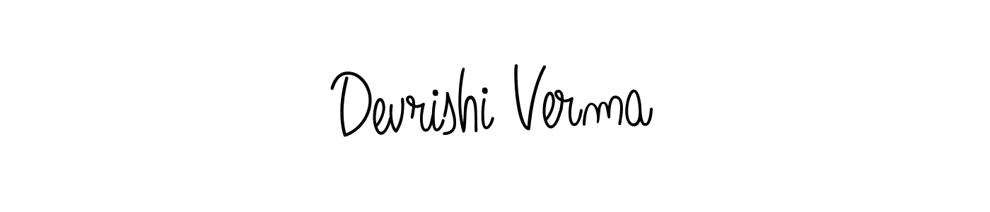 How to make Devrishi Verma name signature. Use Angelique-Rose-font-FFP style for creating short signs online. This is the latest handwritten sign. Devrishi Verma signature style 5 images and pictures png
