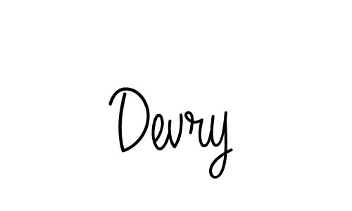 You should practise on your own different ways (Angelique-Rose-font-FFP) to write your name (Devry) in signature. don't let someone else do it for you. Devry signature style 5 images and pictures png