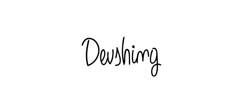 Make a beautiful signature design for name Devshing. With this signature (Angelique-Rose-font-FFP) style, you can create a handwritten signature for free. Devshing signature style 5 images and pictures png