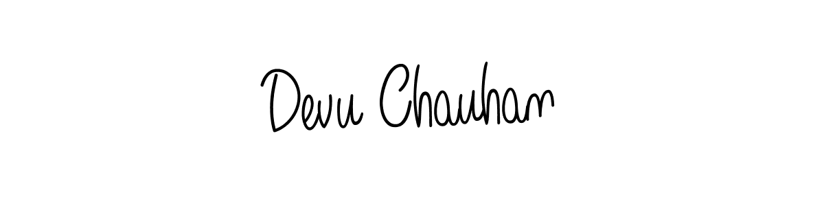 Design your own signature with our free online signature maker. With this signature software, you can create a handwritten (Angelique-Rose-font-FFP) signature for name Devu Chauhan. Devu Chauhan signature style 5 images and pictures png