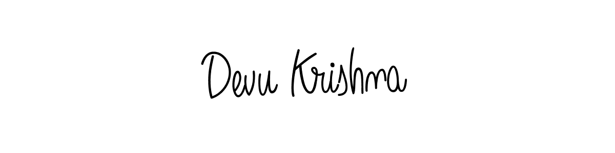 How to make Devu Krishna signature? Angelique-Rose-font-FFP is a professional autograph style. Create handwritten signature for Devu Krishna name. Devu Krishna signature style 5 images and pictures png