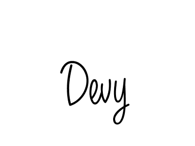 Make a beautiful signature design for name Devy. With this signature (Angelique-Rose-font-FFP) style, you can create a handwritten signature for free. Devy signature style 5 images and pictures png
