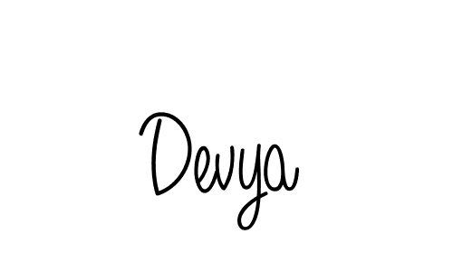 Make a beautiful signature design for name Devya. With this signature (Angelique-Rose-font-FFP) style, you can create a handwritten signature for free. Devya signature style 5 images and pictures png